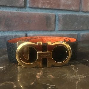 Salvatore Ferragamo Reversible Black/Gold Belt